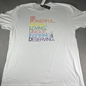 NWT The Phluid Project Power, loving , positive Pride White Graphic T-Shirt XL